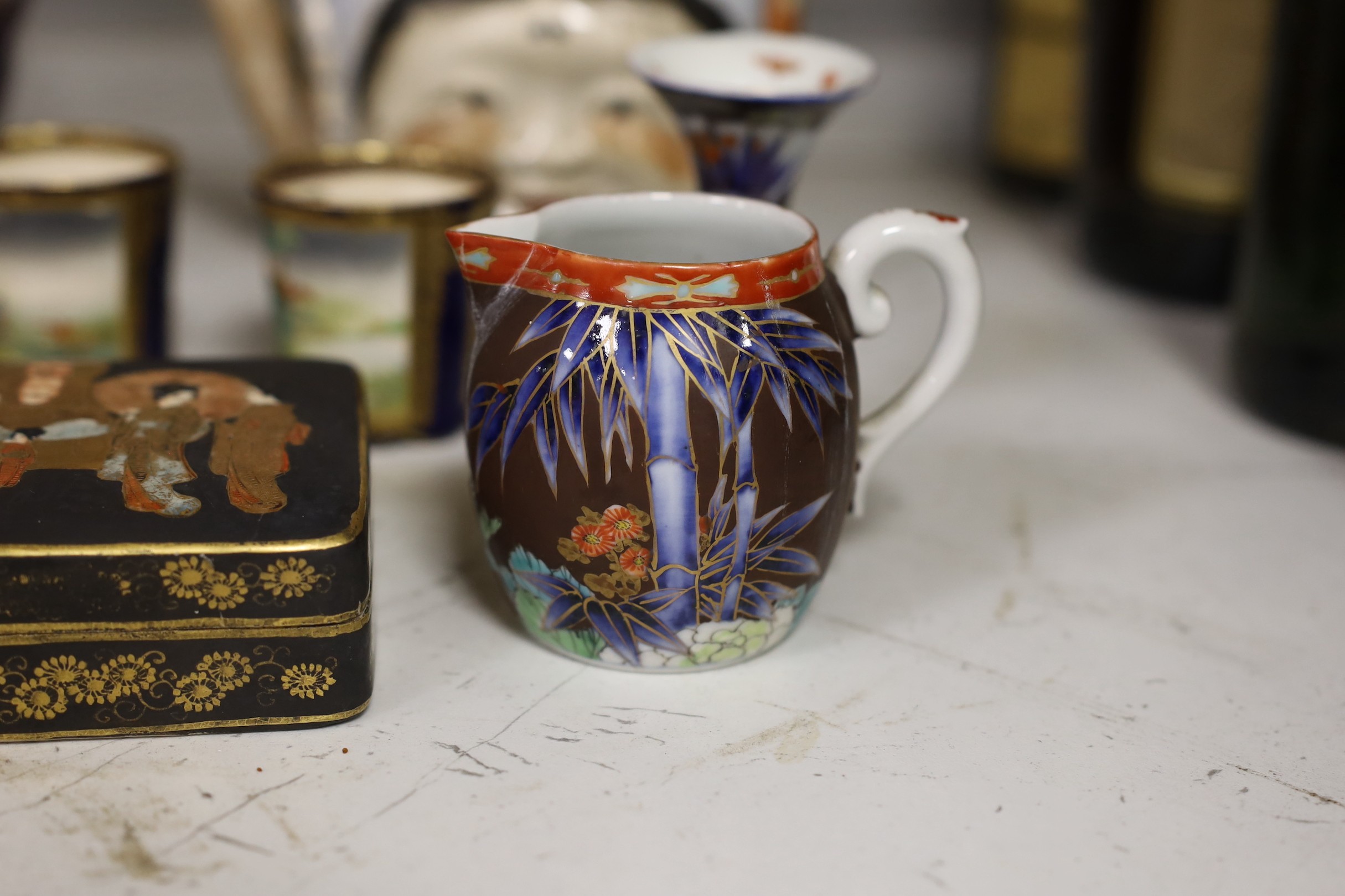 A collection of Japanese ceramics, including Kinkozan Satsuma, Koran-sha Imari etc.